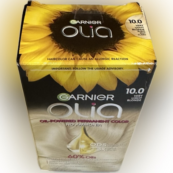 GARNIER OLIA 10.0 VERY LIGHT BLONDE OIL POWERED PERMANENT HAIR COLOR HIGHLIGHTS - Picture 5 of 6